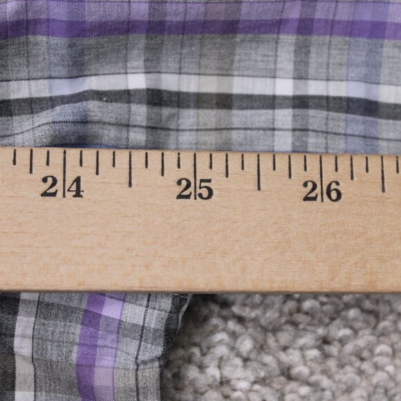 David Donahue Shirt Mens XL Gray/Blue/Purple 100% Cotton Long Sleeve Button Up - Picture 10 of 12